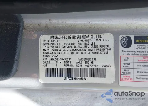 2016 Nissan 370Z Sport из США, поврежденный, VIN JN1AZ4EH9GM930341